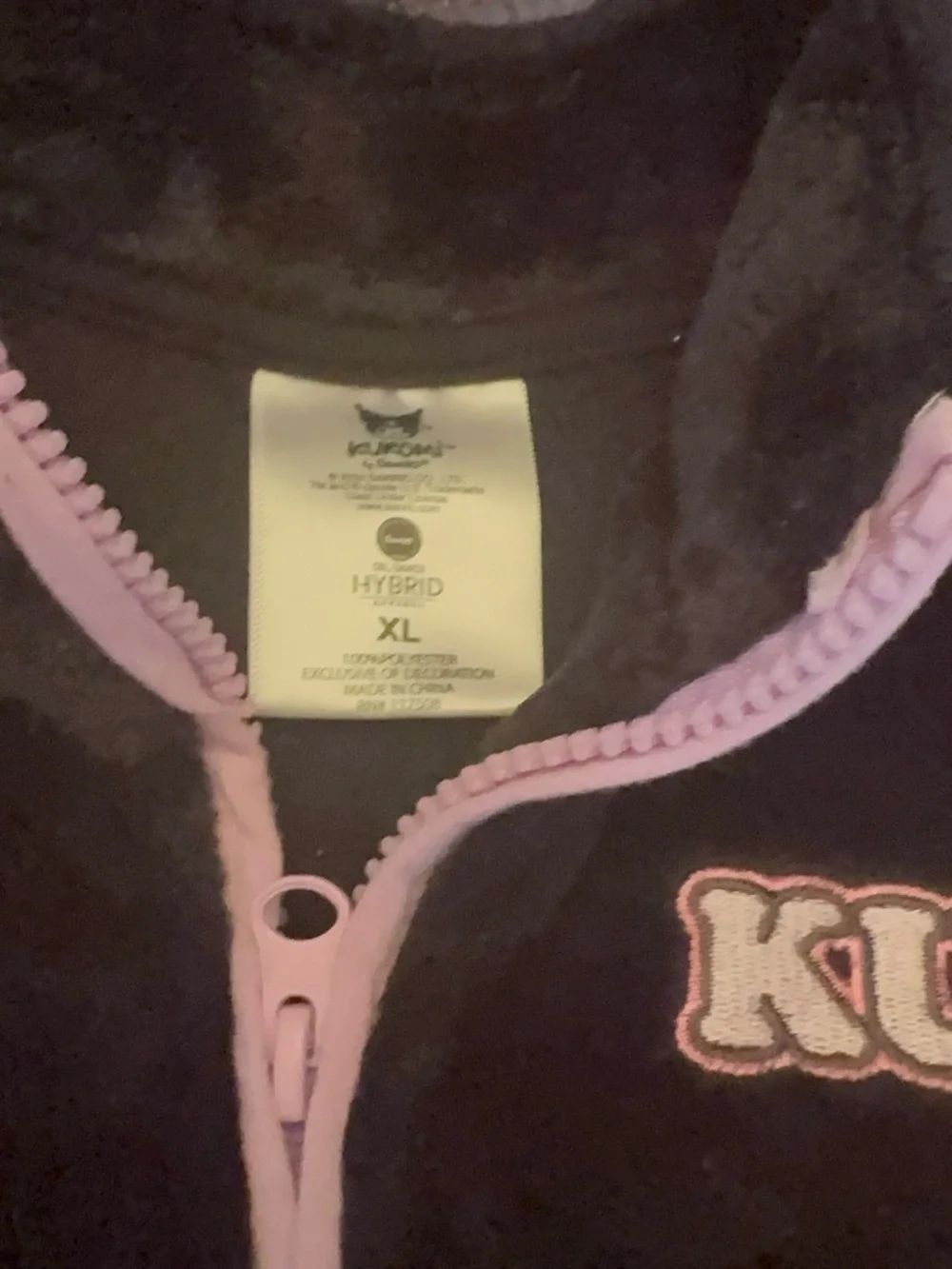 Kuromi Plush Jacket in Pink and Black